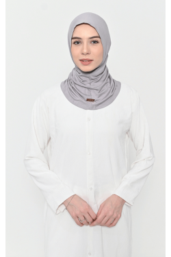 Asnia Hijab Instan Serut Grey-  Hijab Tencel Micro Modal